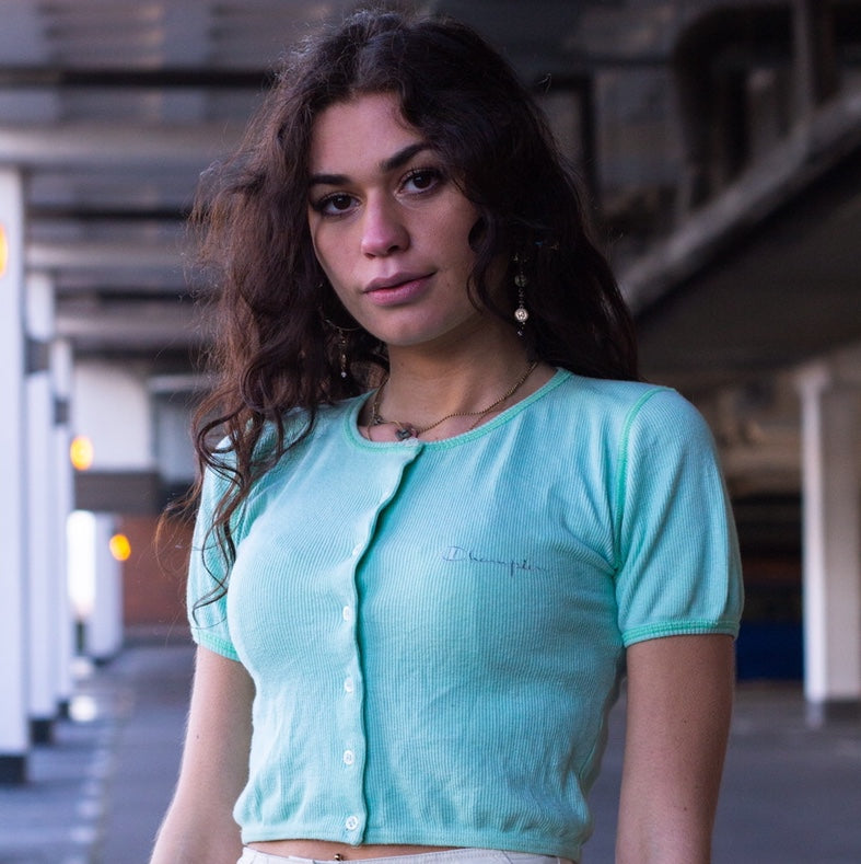 Champion 90's crop top in turquoise