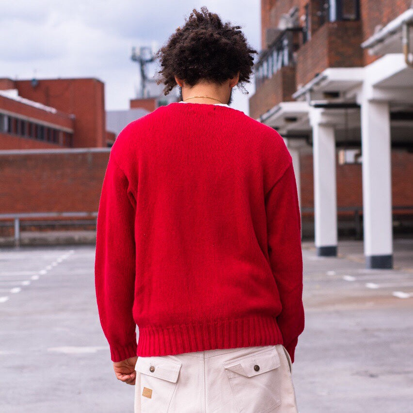 Polo Ralph Lauren 90's knitted jacket in red