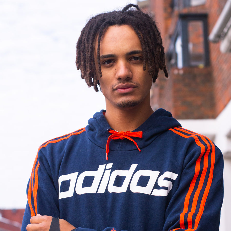 Adidas 00's hoodie in navy, white and orange
