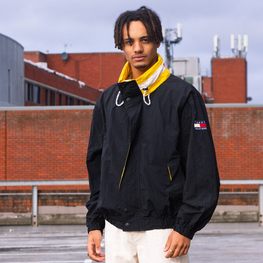 Tommy Hilfiger sailing jacket in black and yellow