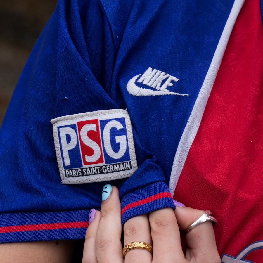 Nike PSG 1995 - 1996 Home Football Shirt in Red, Blue and White