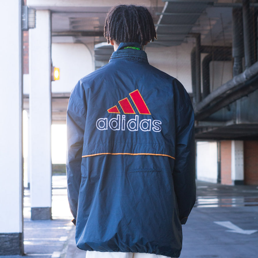 Adidas parka jacket in navy, red, white and orange colourway