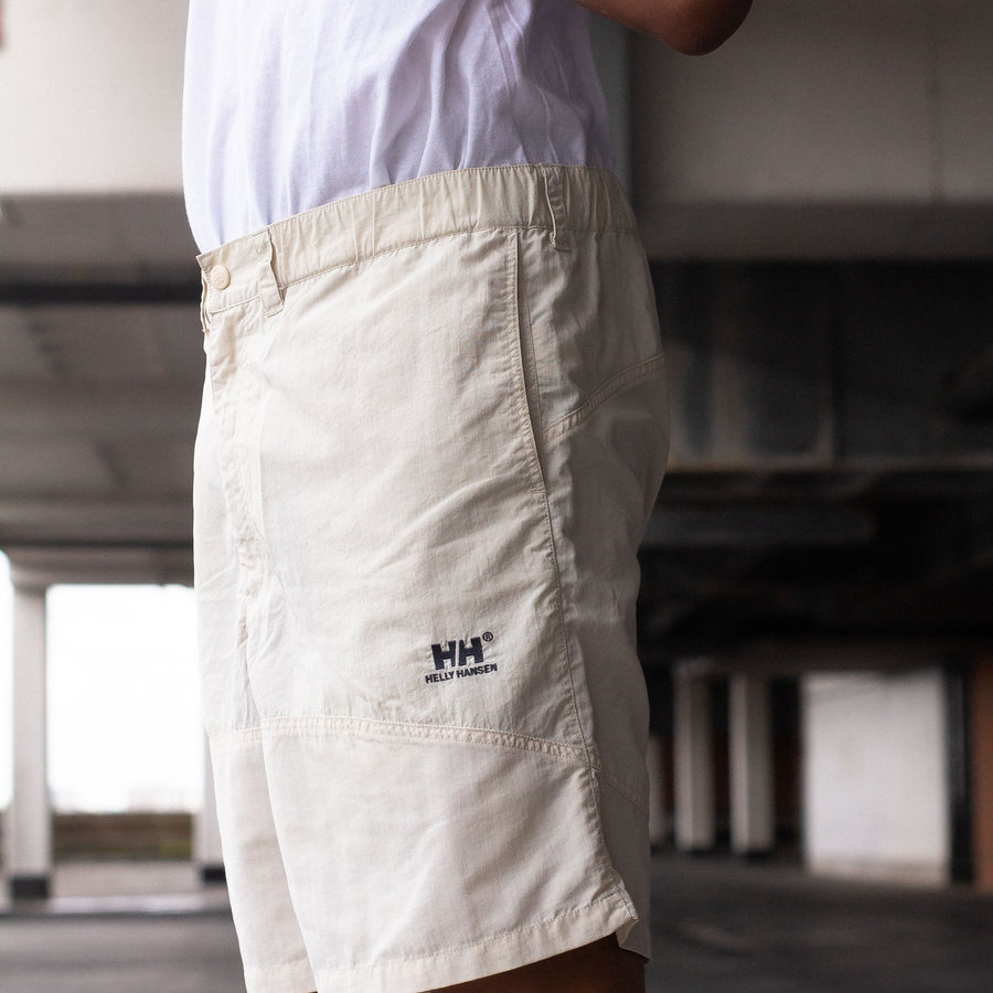 Helly Hansen Embroidered Logo Shorts in Beige and Black