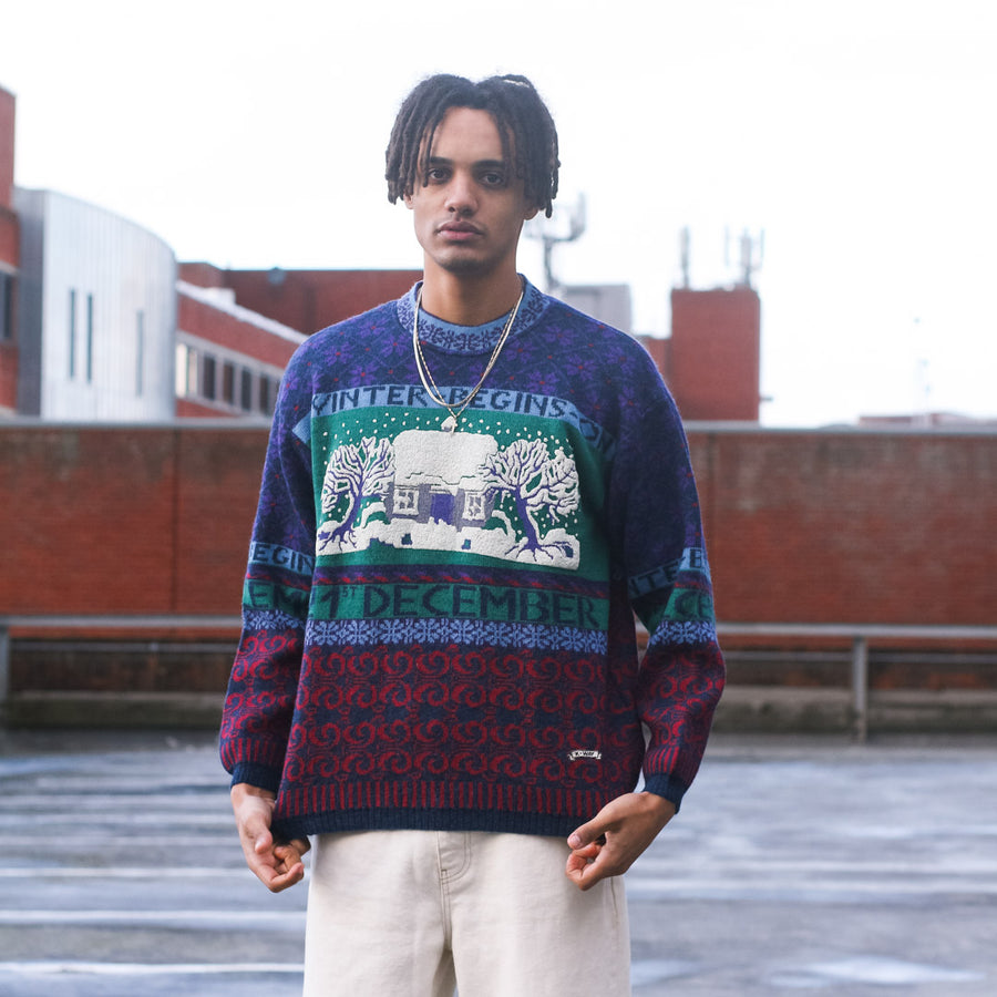 Vintage knitted jumper in a wild multicolour