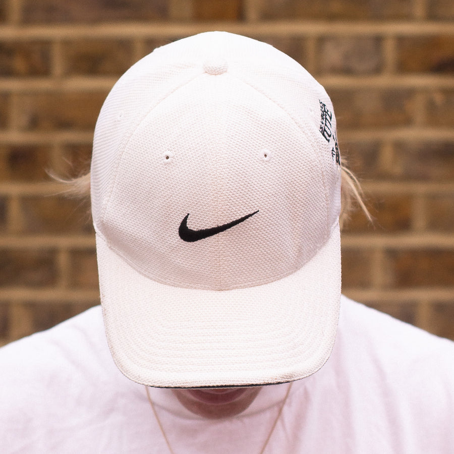 Nike Embroidered Swoosh Cap in White and Black