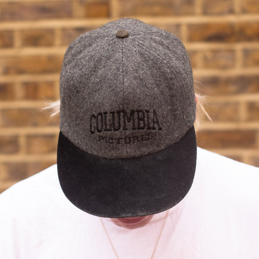 Columbia Pictures Embroidered Spellout Cap in Black and Grey