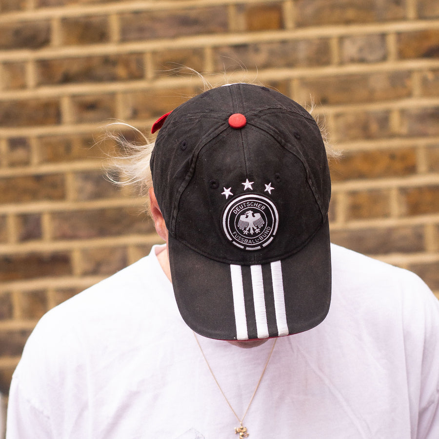 Adidas Mid 00's Embroidered Logo Three Stripe Cap in Black, White and Red