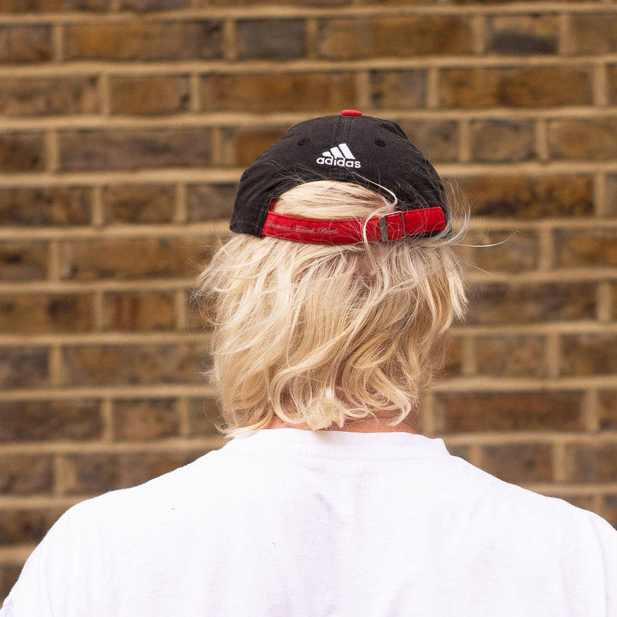 Adidas Mid 00's Embroidered Logo Three Stripe Cap in Black, White and Red