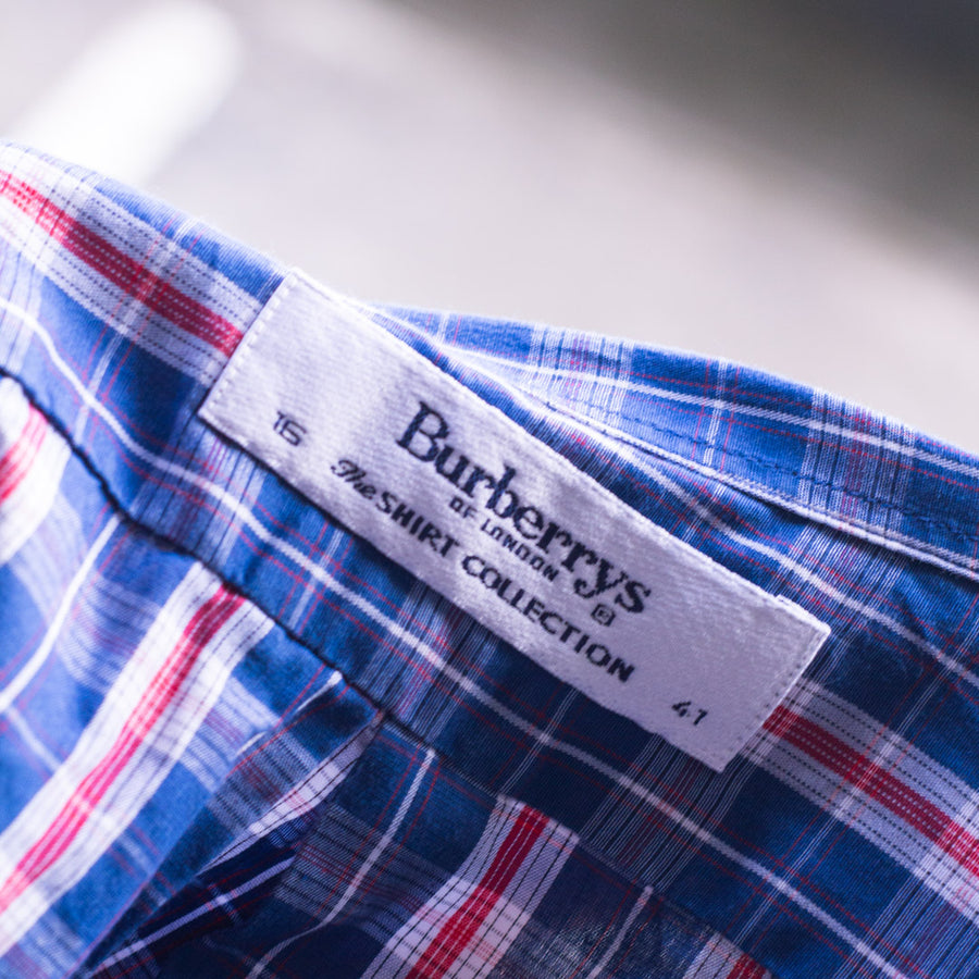 Burberrys Checked Shirt in Blue, White and Red