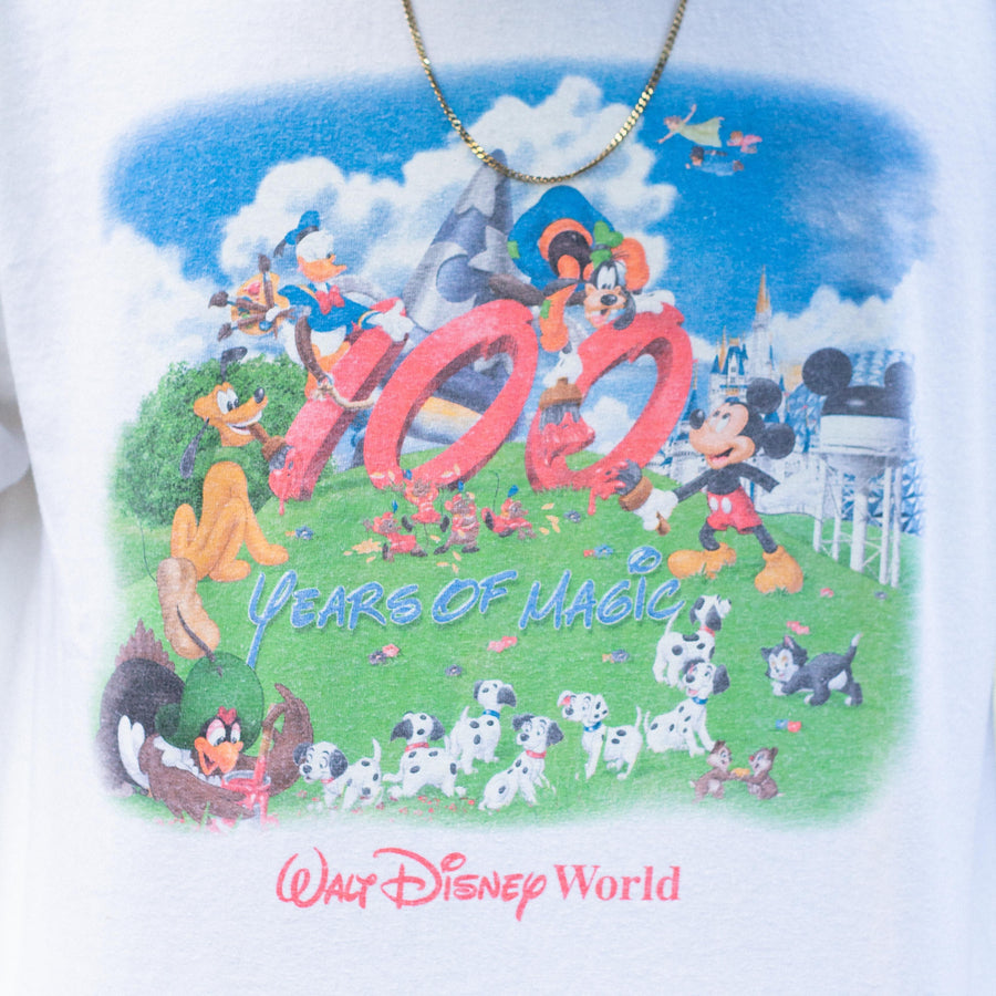 Disney 2001 '100 Years of Magic' Celebration Graphic T-Shirt in White