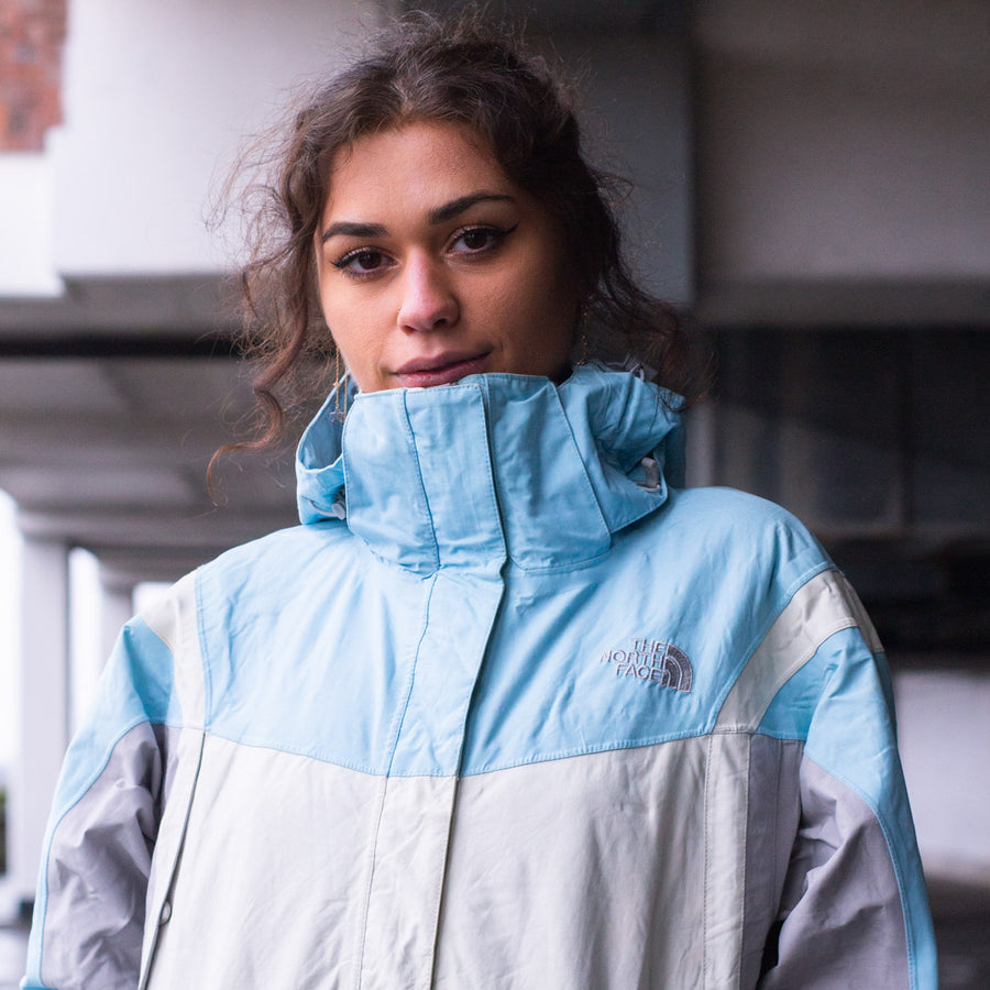 The North Face Parka Jacket in a Colourblock Baby Blue and White