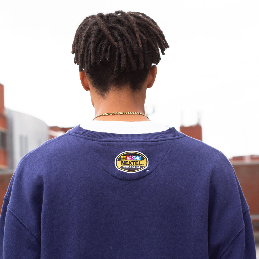 Nascar 90's Embroidered Logo Sweatshirt in Navy and Red
