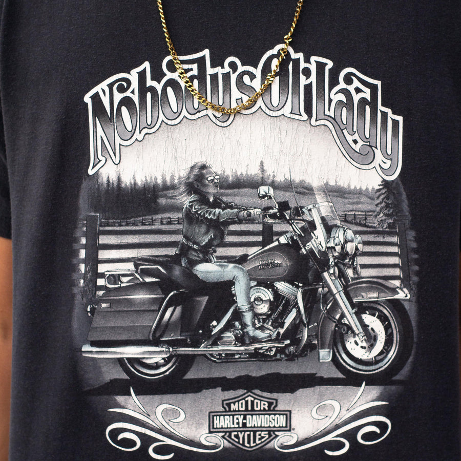 Harley Davidson 1991 Single Stitch Logo Graphic T-Shirt in Black and White