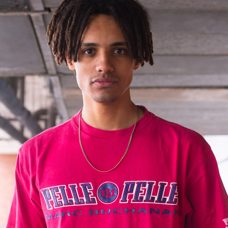 Pelle Pelle 90's Spellout T-Shirt in Red, Navy and White