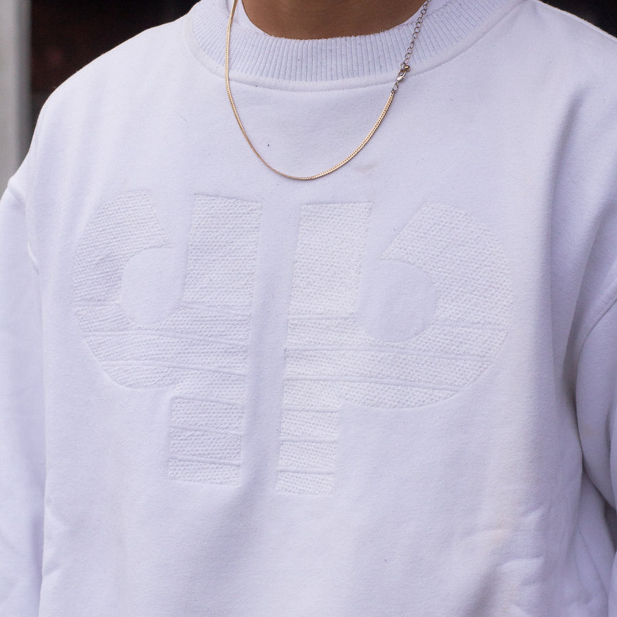 Pelle Pelle 90's Embroidered Logo Sweatshirt in White