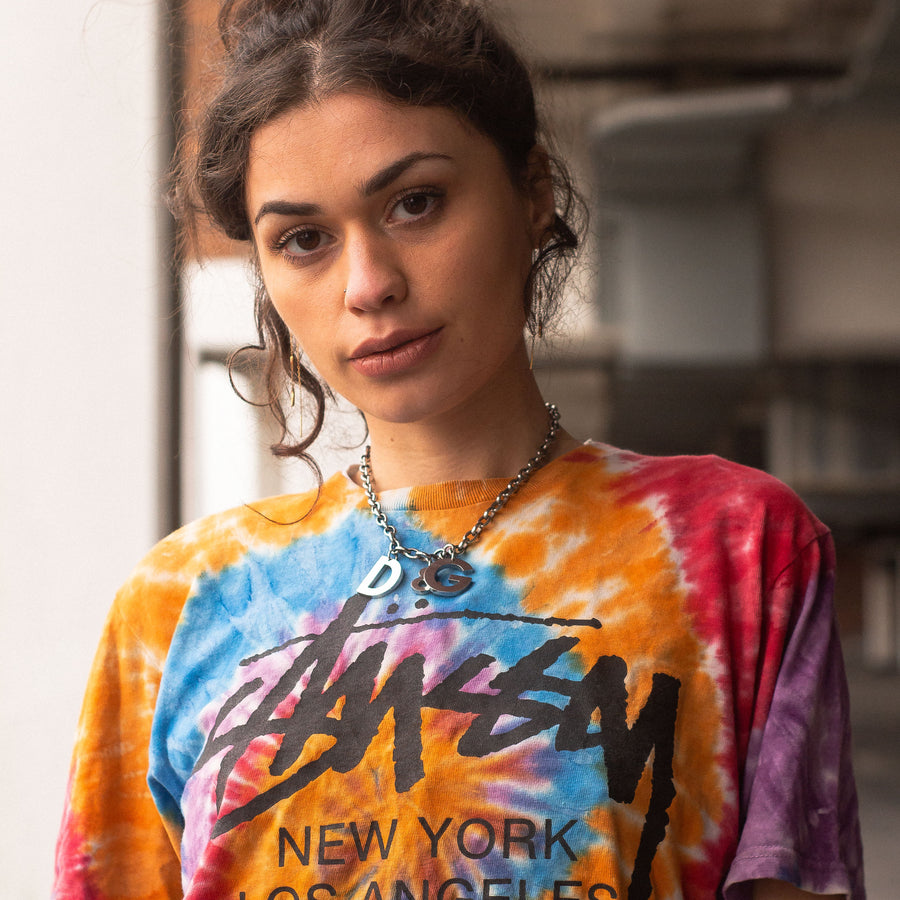 Stussy Spellout T-Shirt in a multicoloured Tie-Dye