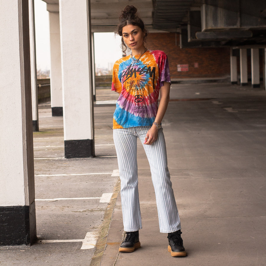 Stussy Spellout T-Shirt in a multicoloured Tie-Dye