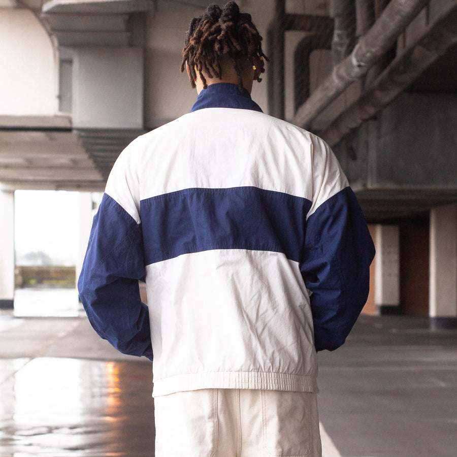 Nike Supreme Court Late 80's / Early 90's Embroidered Logo Tracksuit Jacket in White and Navy