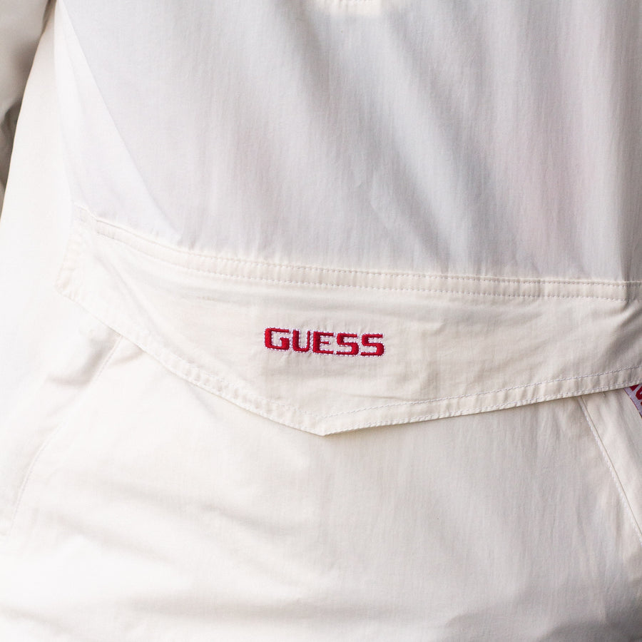 Guess Jeans x Sean Wotherspoon Summer 2018 Farmers Market 1/4 Zip Jacket in Cream, Grey and Red