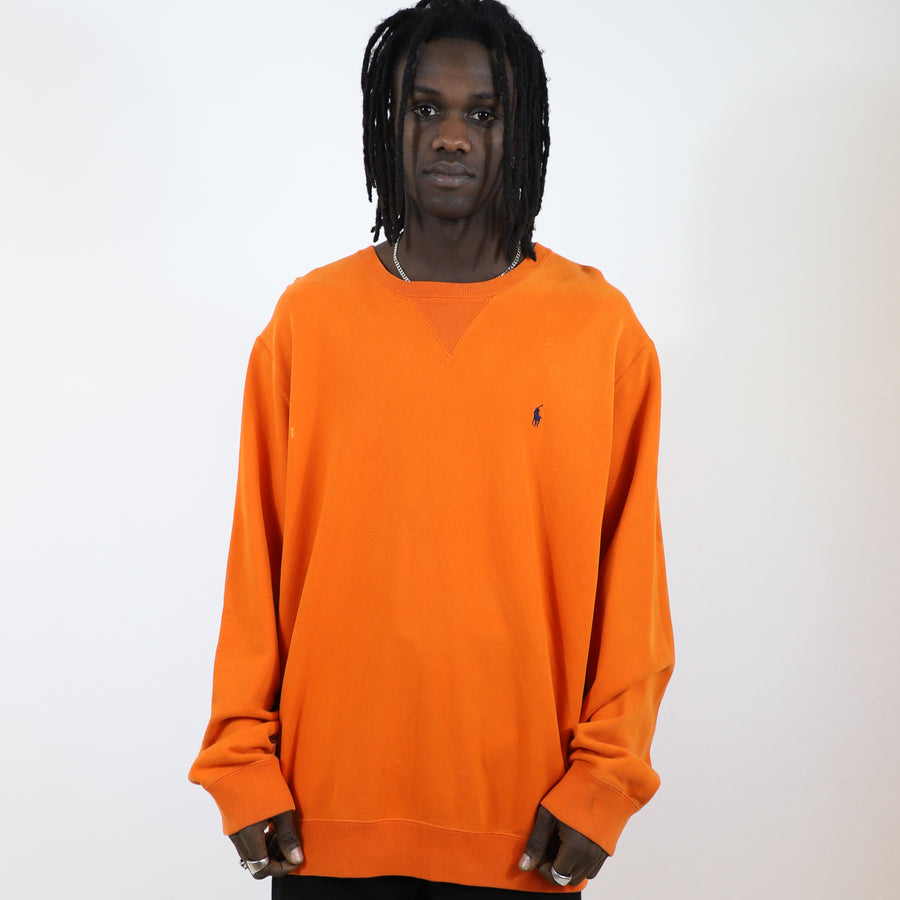 Polo Ralph Lauren Embroidered Sweatshirt in Orange and Navy