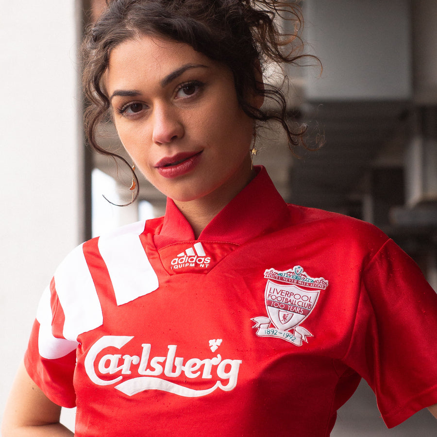 Adidas Equipment Liverpool FC 1992 - 1993 Home Shirt in red and White