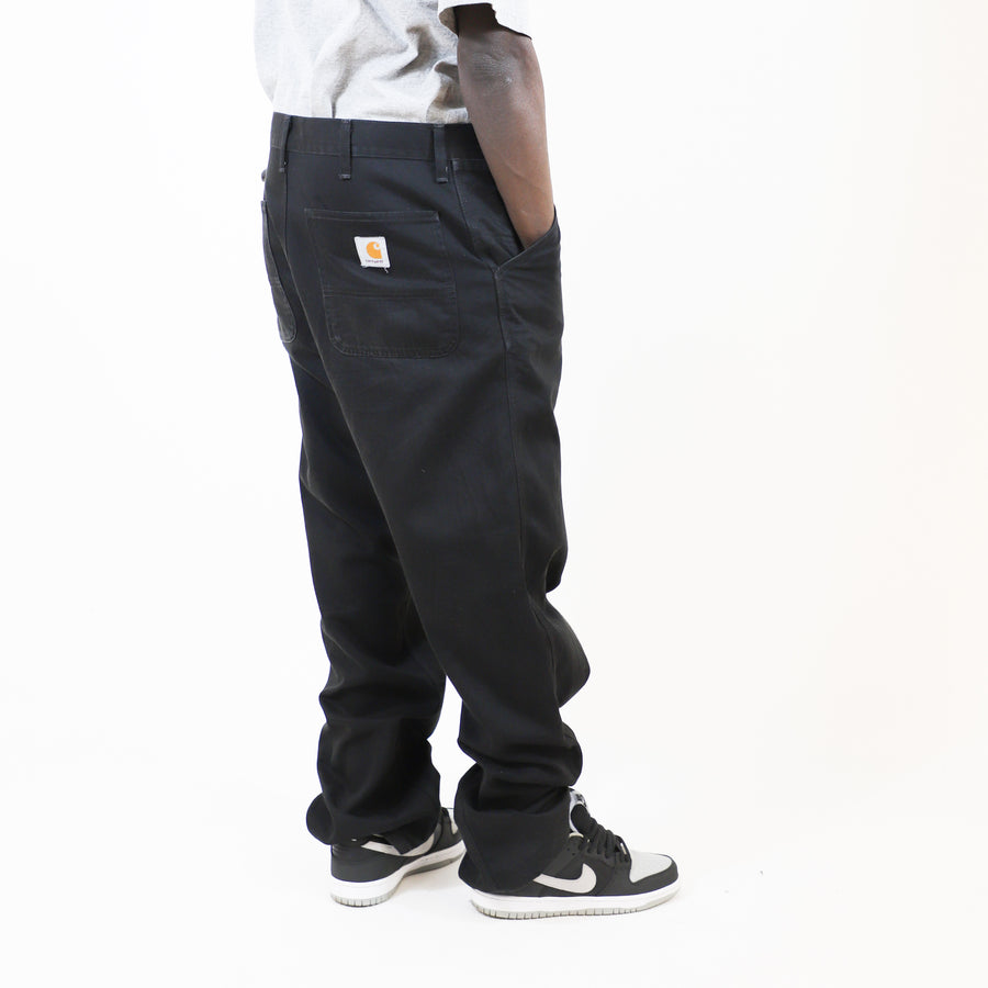 Carhartt 90's White Pocket Logo Workwear Trousers in Black