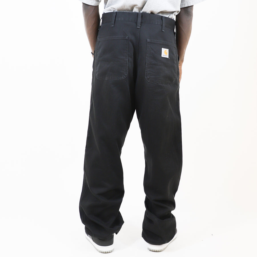 Carhartt 90's White Pocket Logo Workwear Trousers in Black