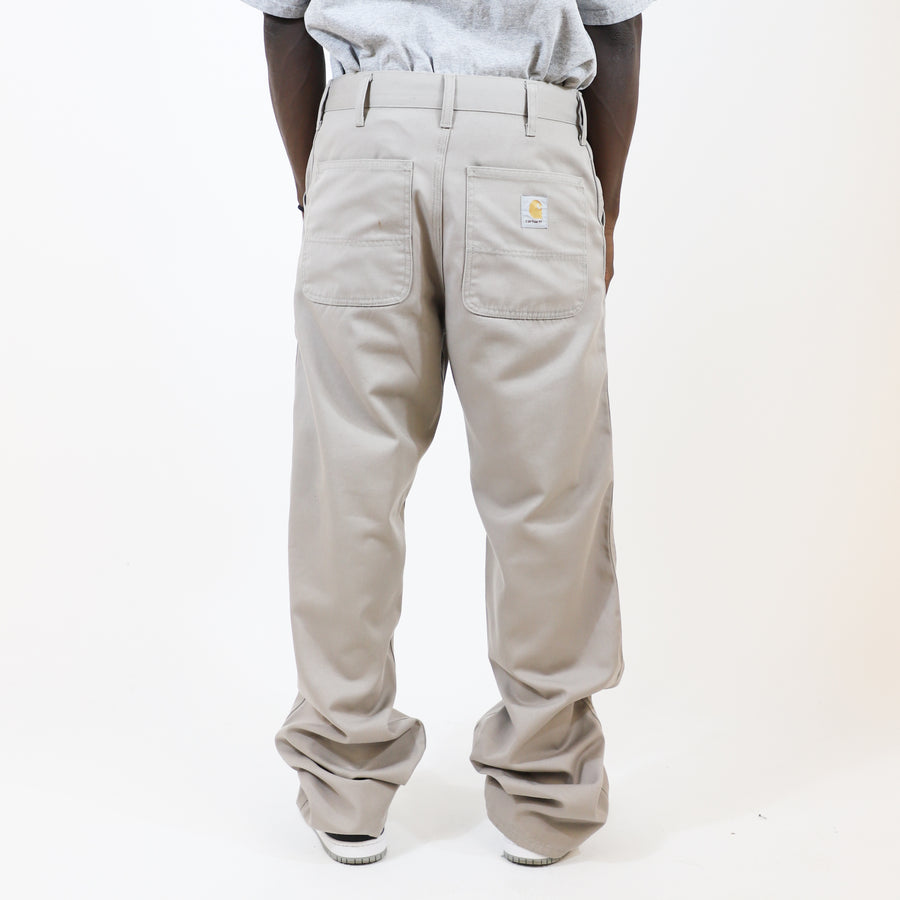 Carhartt 90's White Pocket Logo Workwear Trousers in Light Grey
