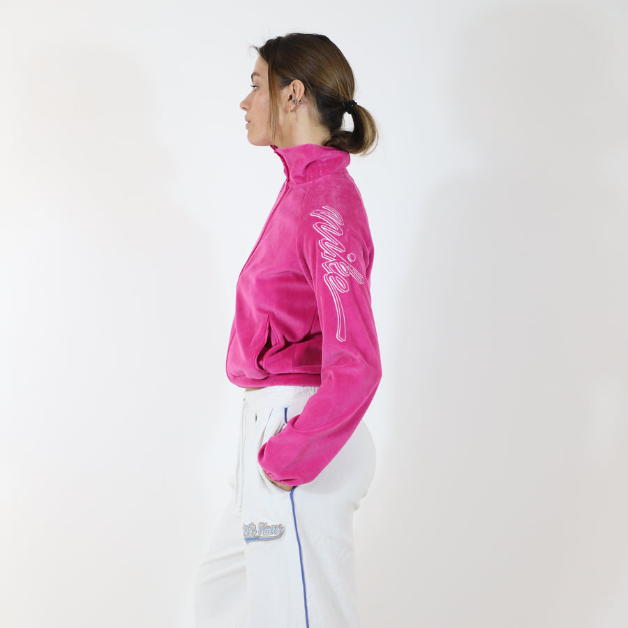 Nike Velour Full Zip Jacket in Pink