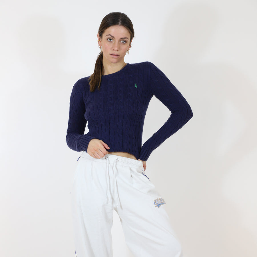 Ralph Lauren Embroidered Knitted Jumper in Navy