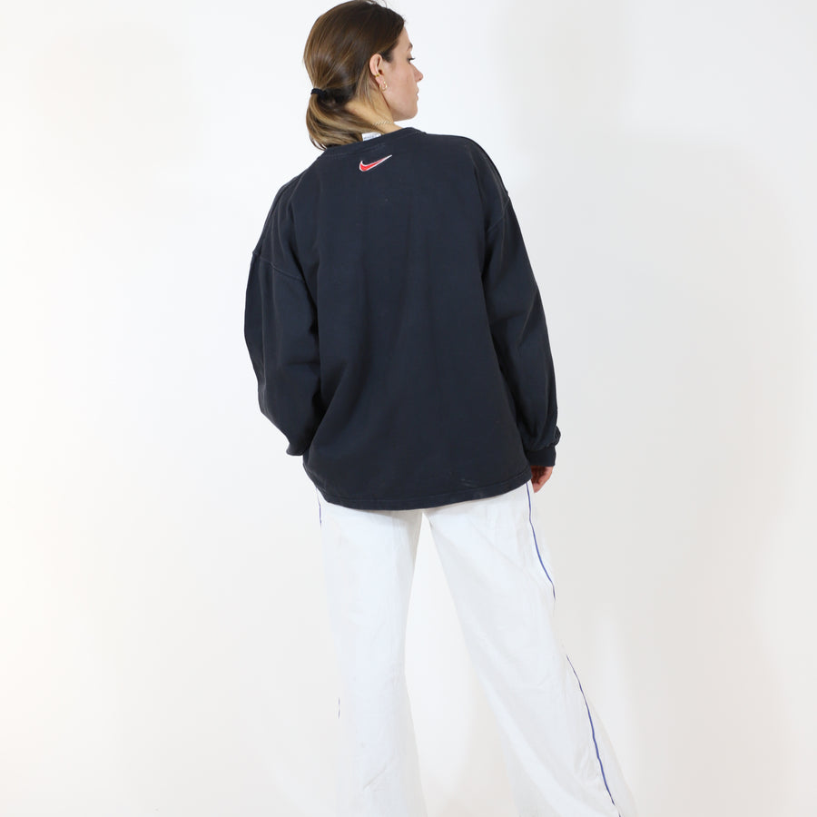 Nike 90's Embroidered Swoosh Sweatshirt in Black