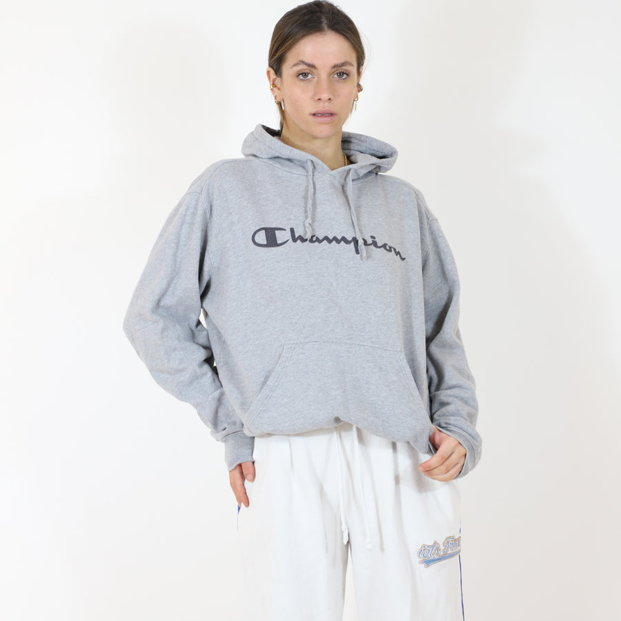Champion 90's Spell out Hoodie in Grey
