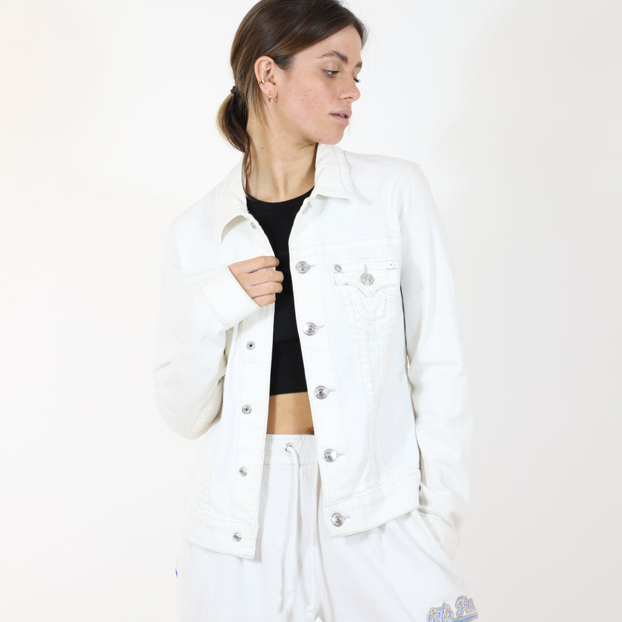 True Religion Emily Super T Denim Jacket in White