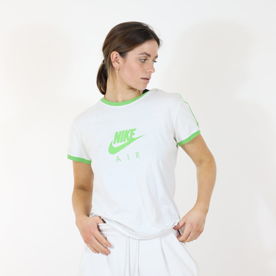 Nike Air 00's Centre Swoosh T-Shirt in White & Green