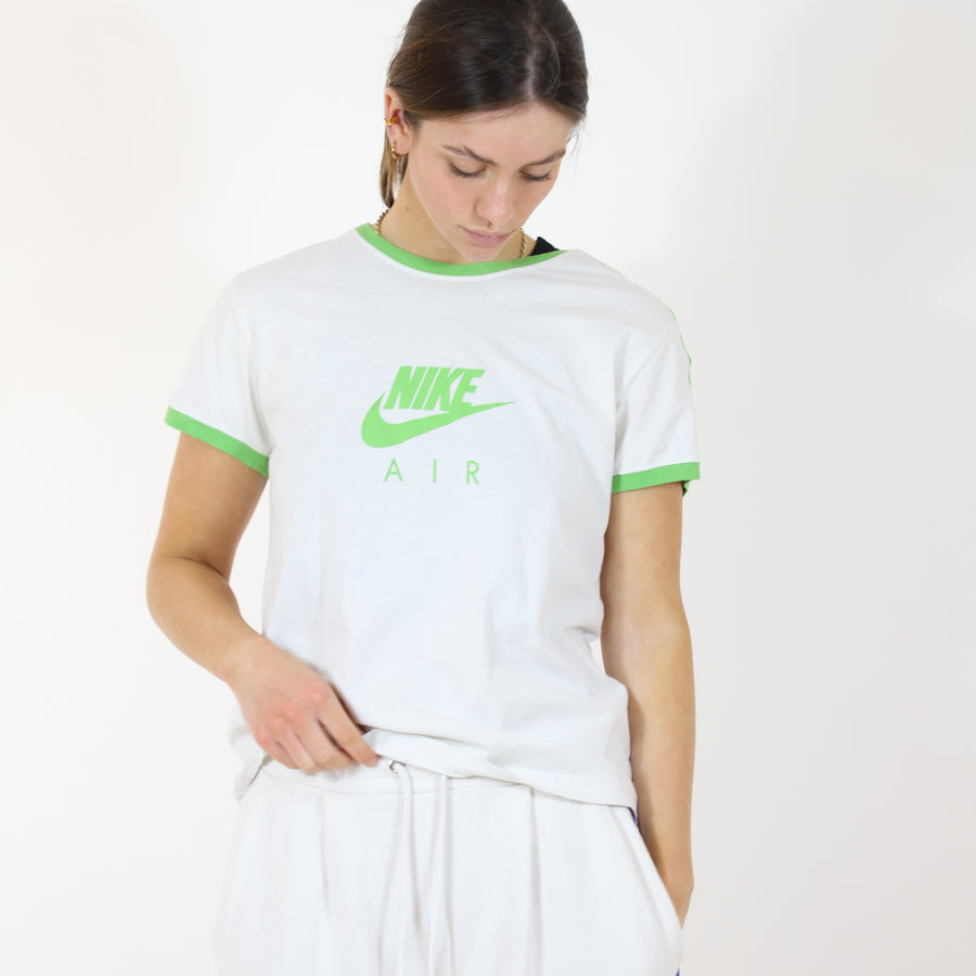 Nike Air 00's Centre Swoosh T-Shirt in White & Green