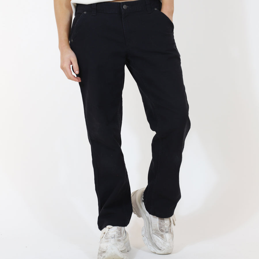 Vintage 90's Carhartt Back Pocket Patch Logo Carpenter Trousers in Black