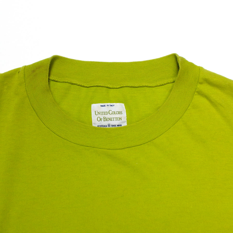 United Colors of Benetton 90's Repeat Spellout T-Shirt in Green and Multicolour