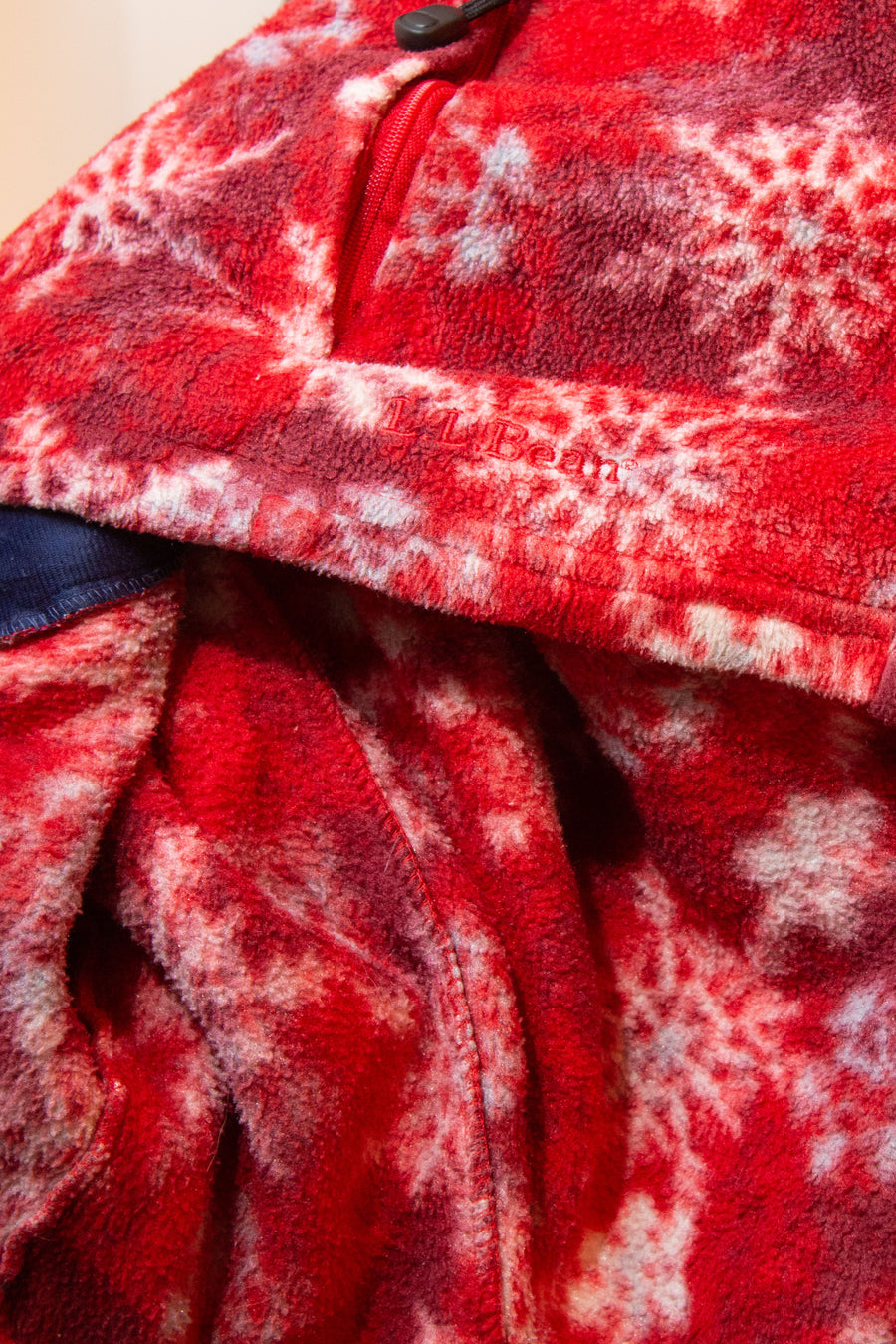 LL Bean Snowflake Pattern Fleece in Red