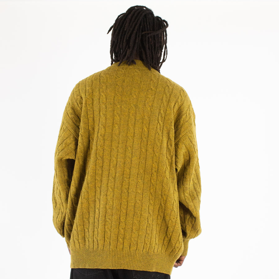 Iceberg Wool Cable Knit Jumper in Khaki Green