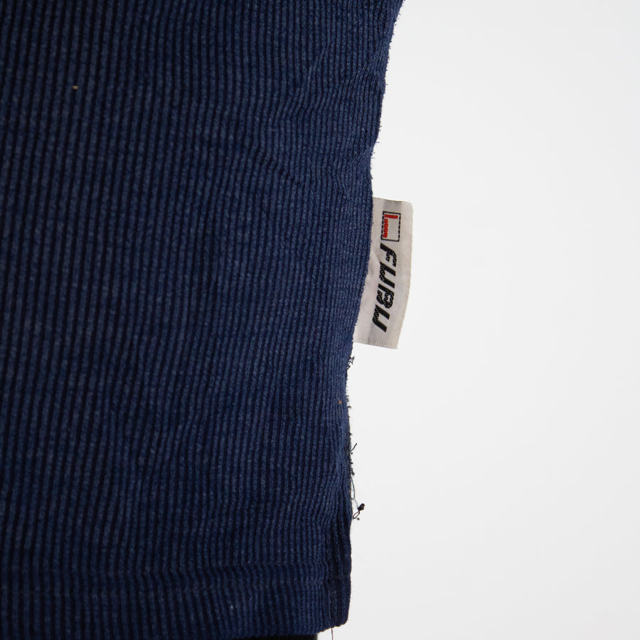 Fubu Collection 1/4 Zip Collared Sweatshirt in Blue & Grey