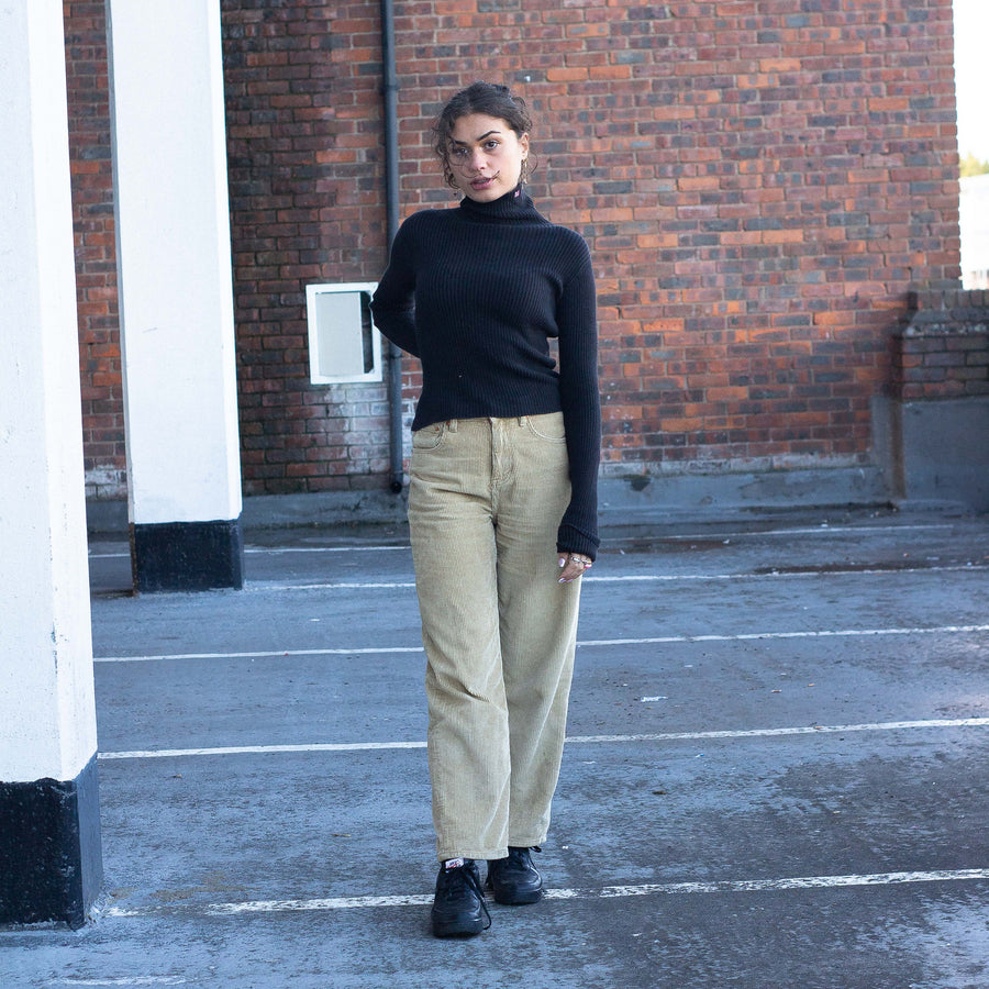 Polo Jeans Co. 90's Embroidered Logo Turtleneck / Roll Neck in Black