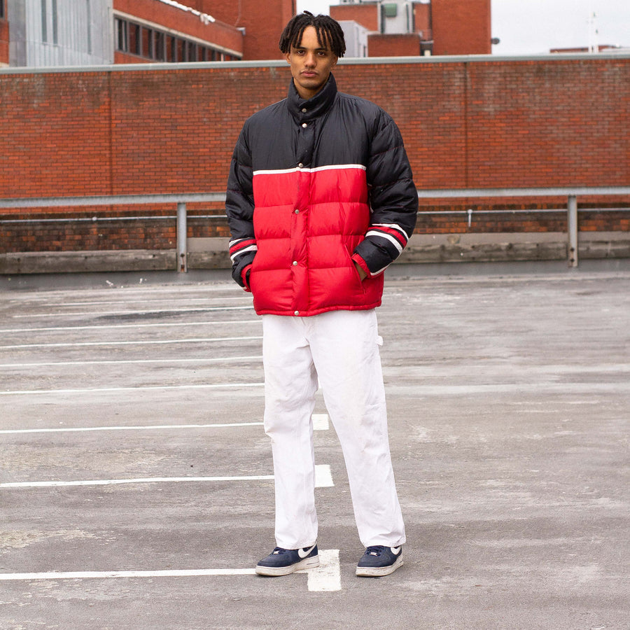 Polo Sport 90's Spellout Down Puffer Jacker in Red, Black and White