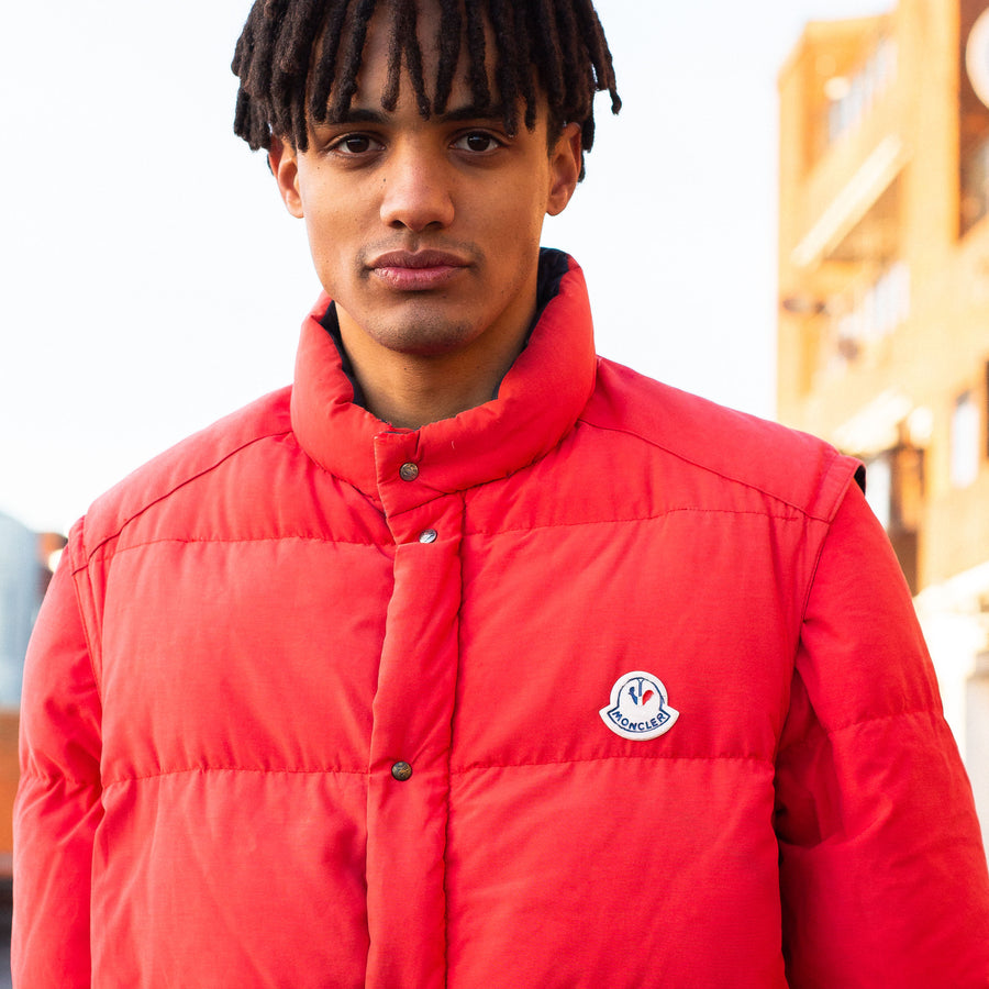 Moncler 90's Patch Logo 2-in-1 Grenoble Down Puffer Jacket in Red