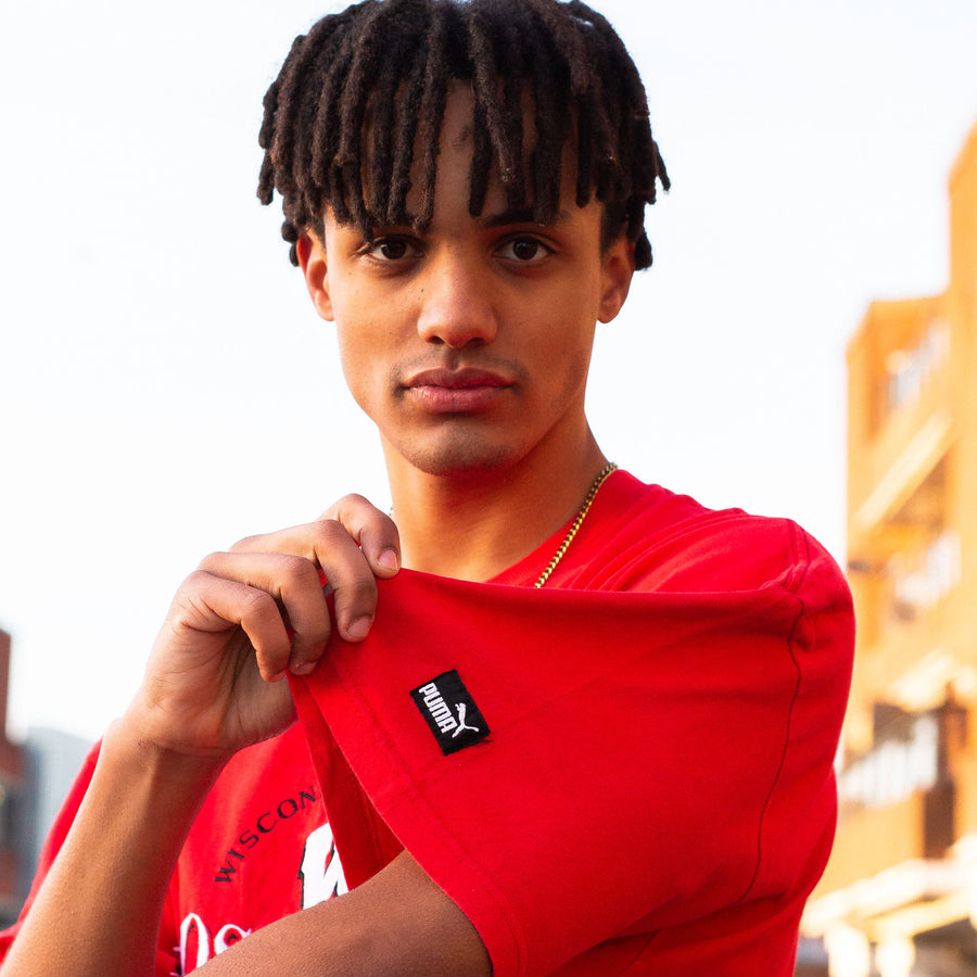 Puma 2000 Patch Logo Embroidered T-Shirt in Red