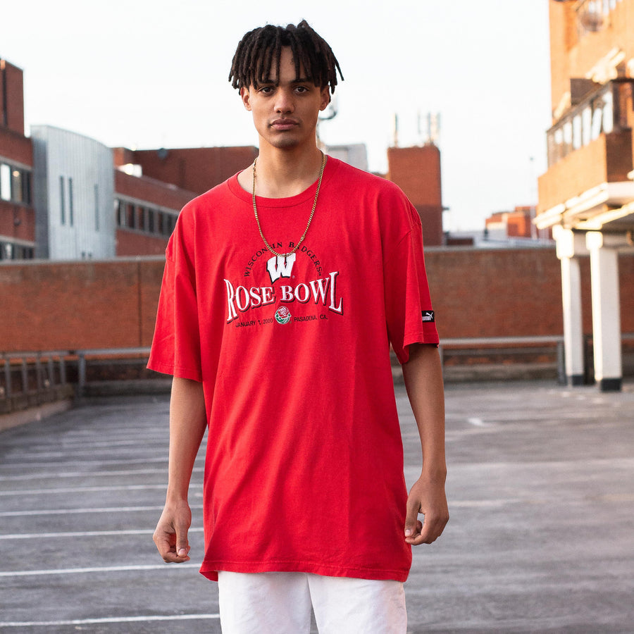 Puma 2000 Patch Logo Embroidered T-Shirt in Red