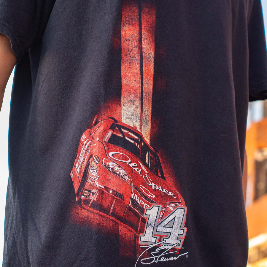 Nascar 00's Tony Stewart Print Graphic T-Shirt in Black and Red