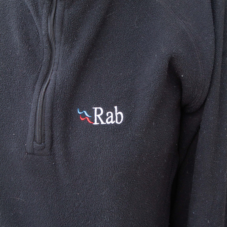 RAB Embroidered Spellout 1/4 Zip Fleece in Black and White