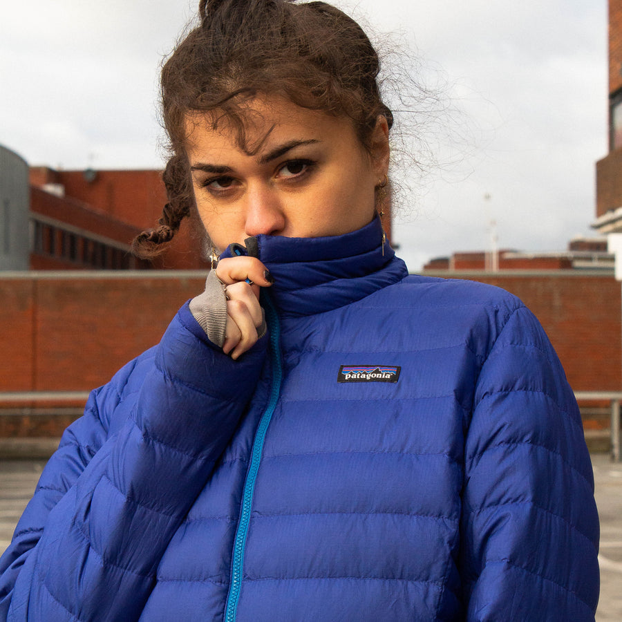 Patagonia Fall 2014 Patch Logo Thin Down Puffer Jacket / Base-layer in Blue