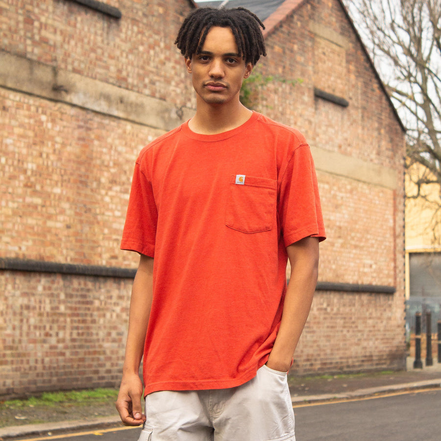 Carhartt 90's Breast Pocket Patch Logo T-Shirt in Red
