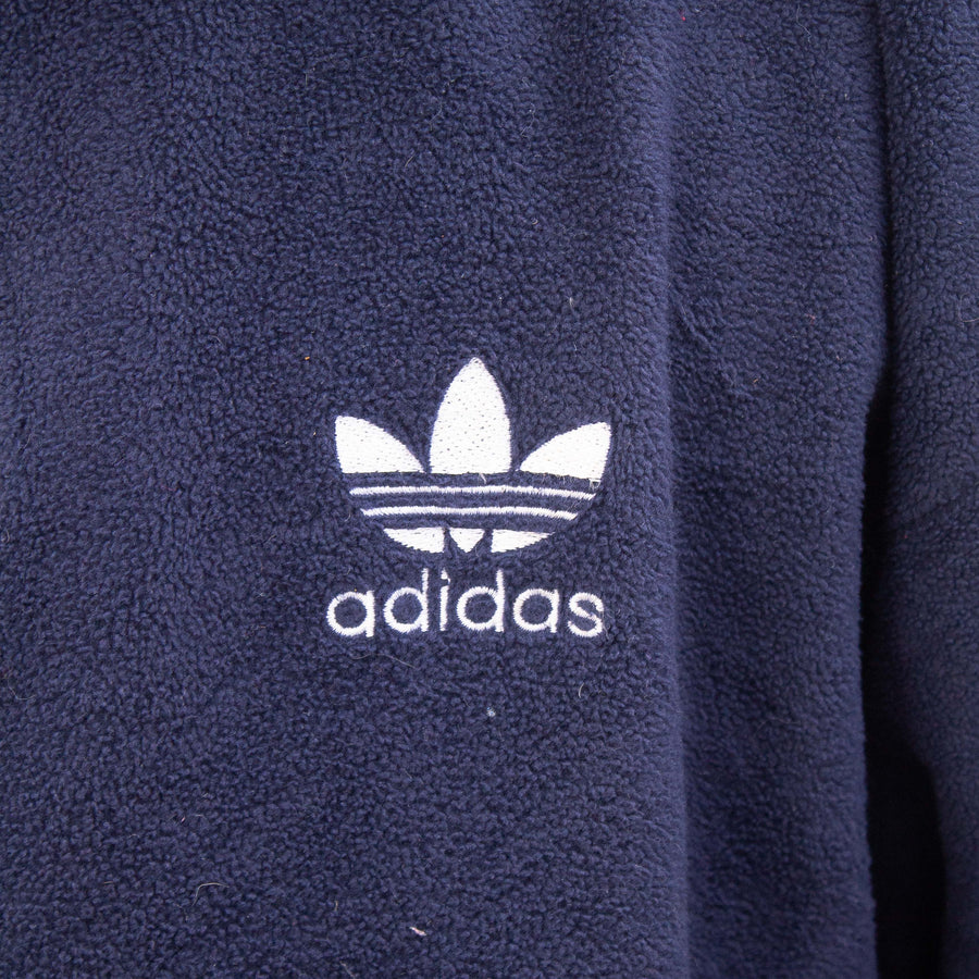 Adidas Early 90's Embroidered Trefoils Fleece Jacket in Navy and White